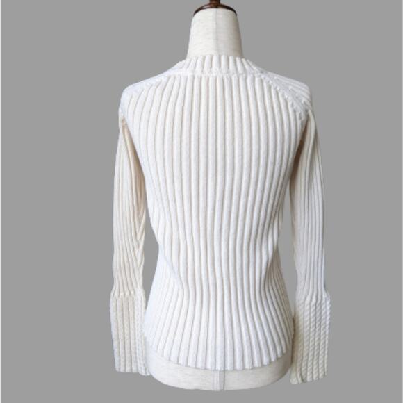 DKNY Women's Pullover Ivory Cable Knit Sweater XS - Picture 4 of 9